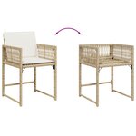 vidaXL Chaises de jardin avec coussins lot de 4 beige résine tressée