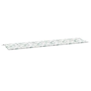 vidaXL Coussin de banc de jardin motif de feuilles 200x50x4 cm tissu