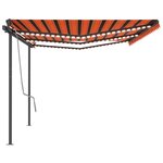 vidaXL Auvent automatique capteur de vent/LED 6x3 m Orange et marron