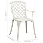 vidaXL Chaises de jardin 2 Pièces Aluminium coulé Blanc