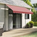 vidaXL Tissu de remplacement de cantonnière d’auvent rayure bordeaux