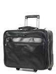 Pilot case Affaires en cuir - KATANA - 15 pouces - 3 compartiments - 2 roues -L41.0 x H35.0 x P18.0 cm- KA007-Noir