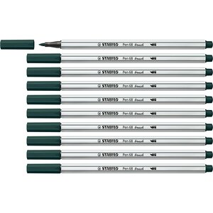 Feutre pinceau Pen 68 brush vert sapin x 10 STABILO