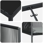 vidaXL Ensemble de salle à manger de jardin 5 pièces avec coussins Noir Rattan Poly