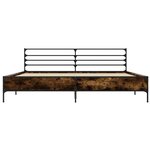 vidaXL Cadre de lit chêne fumé 200x200 cm bois d'ingénierie et métal