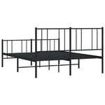 vidaXL Cadre de lit métal avec tête de lit/pied de lit noir 120x190 cm