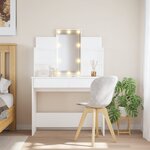 vidaXL Coiffeuse avec lumières LED blanc 96x40x142 cm