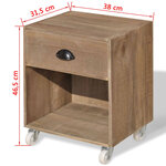 vidaXL Tables de chevet 2 Pièces marron bois massif