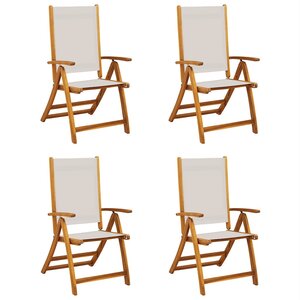 vidaXL Chaises pliables de jardin lot de 4 bois d'acacia et textilène