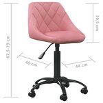 Vidaxl chaise de salle à manger rose velours