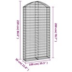 vidaXL Panier de gabions arqué 100x30x200/220 cm Fer galvanisé