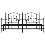 vidaXL Cadre de lit métal sans matelas avec pied de lit noir 200x200cm