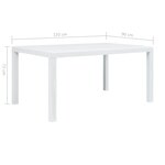 vidaXL Table de jardin Blanc 150x90x72 cm Plastique Aspect de rotin