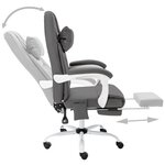 vidaXL Chaise de bureau de massage Gris Similicuir