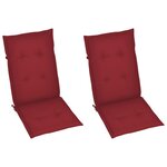 vidaXL Chaises inclinables de jardin lot de 2 et coussins bois acacia