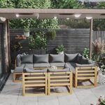 vidaXL Salon de jardin 10 Pièces avec coussin Bois d'acacia solide