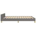 vidaXL Cadre de lit avec tête de lit Gris foncé 140x190 cm Tissu