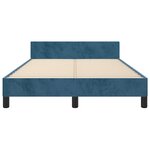 vidaXL Cadre de lit avec tête de lit bleu foncé 120x190 cm velours
