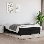 vidaXL Sommier à lattes de lit avec matelas Noir 140x200 cm Tissu