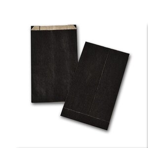 Boîte de 250 pochettes cadeau à soufflet noires 120x200 kraft 60 g/m² gpv