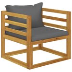 vidaXL Salon de jardin 5 Pièces avec coussin Bois d'acacia solide