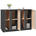 vidaXL Buffet Gris 120x35x80 cm Bois massif de pin