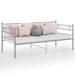 vidaXL Cadre de canapé-lit Gris Métal 90x200 cm