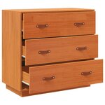 vidaXL Buffet cire marron 80x40x75 cm bois massif de pin