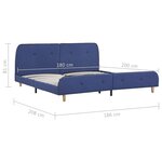 vidaXL Cadre de lit sans matelas bleu tissu 180x200 cm