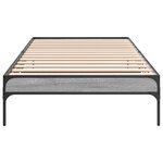 vidaXL Cadre de lit sonoma gris 90x190 cm bois d'ingénierie et métal