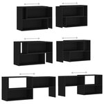 vidaXL Meuble TV Noir 149x30x52 cm Bois d'ingénierie