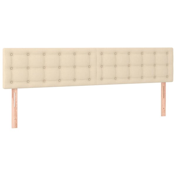 vidaXL Têtes de lit 2 Pièces Crème 90x5x78/88 cm Tissu
