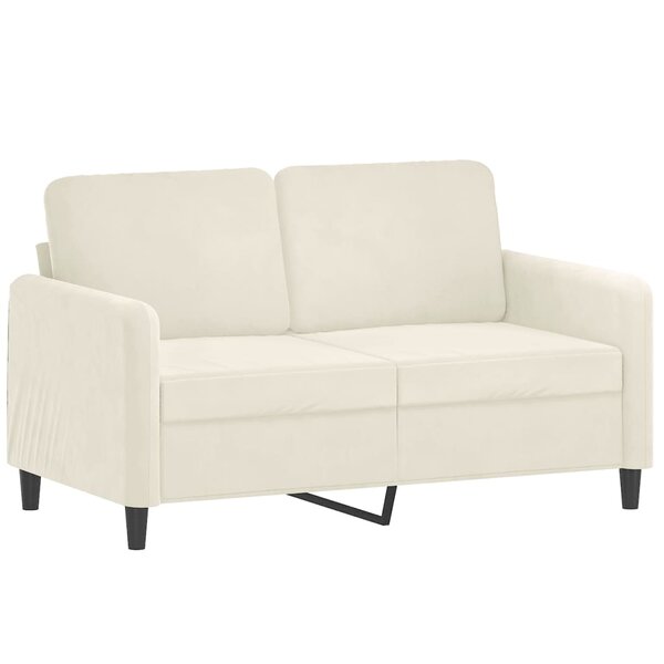vidaXL Canapé à 2 places Crème 120 cm Velours