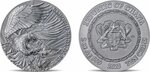 Eagle and raven 2 oz silver monnaie 10 cedis ghana 2023