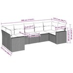 vidaXL Salon de jardin avec coussins 7 Pièces gris clair résine tressée
