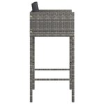 vidaXL Tabourets de bar lot de 4 avec coussins gris résine tressée
