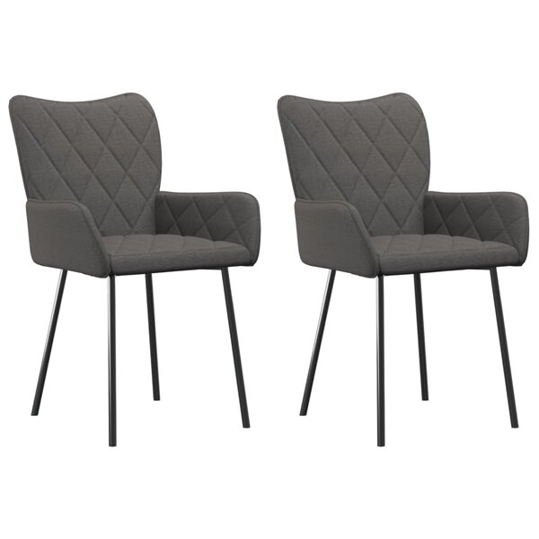 vidaXL Chaises à manger lot de 2 gris foncé tissu