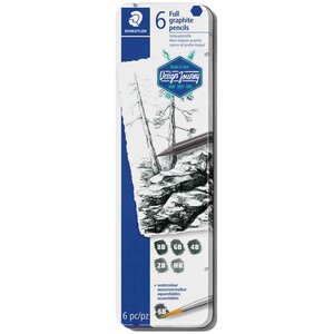 Boite de 6 Crayons graphite Mars Lumograph pure graphite STAEDTLER