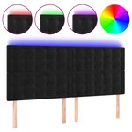 vidaXL Tête de lit à LED Noir 180x5x118/128 cm Velours