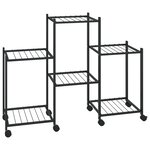 vidaXL Jardinière avec roues 83x25x63 5 cm Noir Fer