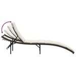 vidaXL Chaises longues lot de 2 avec coussins marron résine tressée