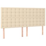 vidaXL Cadre de lit avec tête de lit Crème 160 x 200 cm Tissu
