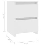 vidaXL Tables de chevet 2 Pièces Blanc 30x30x40 cm Bois d'ingénierie