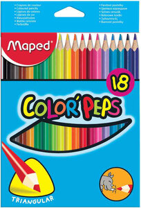 Etui de 18 Crayons de couleur Color'Peps Triangulaire Assortis MAPED