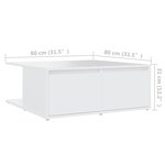 vidaXL Table basse blanc 80x80x31 cm bois d'ingénierie