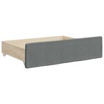 vidaXL Lit de jour avec gigogne et tiroirs gris foncé 100x200 cm tissu
