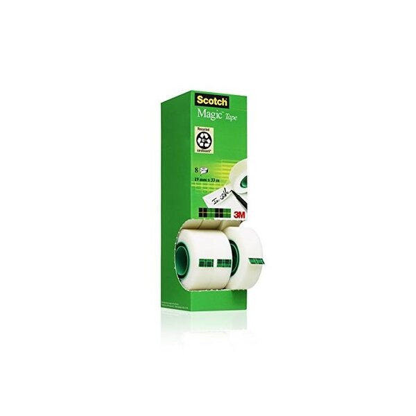 Tour de 8 Rubans adhésif Magic 810, 19 mm x 33 m SCOTCH