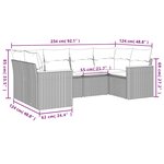 vidaXL Salon de jardin avec coussins 6Pièces mélange beige résine tressée