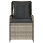 vidaXL Chaises inclinables de jardin lot de2 gris clair résine tressée
