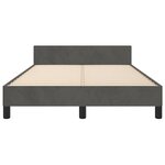 vidaXL Cadre de lit avec tête de lit gris foncé 120x190 cm velours